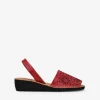Bosanova Espadrilles | Sandales Compensées | Espadrilles compensées en cuir rouge
