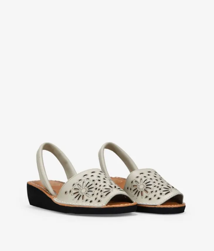 Bosanova Espadrilles | Sandales Compensées | Espadrilles compensées en cuir beige