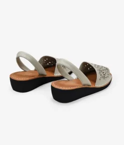 Bosanova Espadrilles | Sandales Compensées | Espadrilles compensées en cuir beige