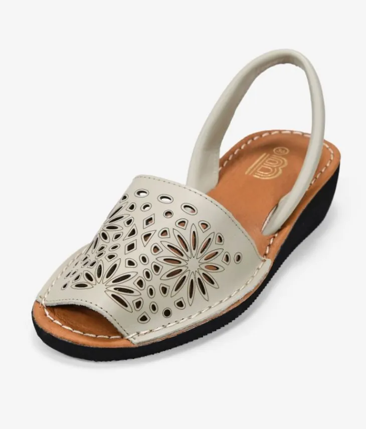 Bosanova Espadrilles | Sandales Compensées | Espadrilles compensées en cuir beige