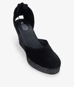 Bosanova Sandales Spartiates | Sandales Plateformes | Espadrilles compensées noires avec noeud