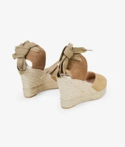 Bosanova Espadrilles | Sandales Spartiates | Espadrilles compensées sable avec noeud
