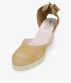 Bosanova Espadrilles | Sandales Spartiates | Espadrilles compensées sable avec noeud