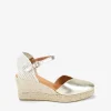 Bosanova Espadrilles | Sandales Compensées | Espadrilles en cuir doré avec sparte