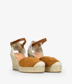 Bosanova Espadrilles | Sandales Compensées | Espadrilles en cuir marron