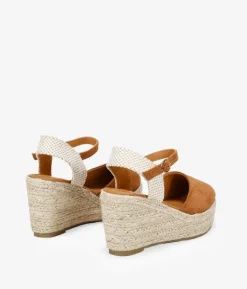 Bosanova Espadrilles | Sandales Compensées | Espadrilles marron avec bracelet et semelle en sparte