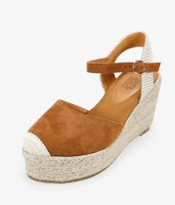 Bosanova Espadrilles | Sandales Compensées | Espadrilles marron avec bracelet et semelle en sparte