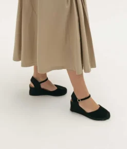 Bosanova Espadrilles | Sandales Compensées | Espadrilles noires à semelle compensée en sparte