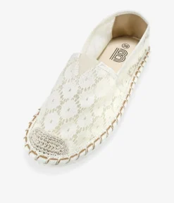 Bosanova Espadrilles | Espadrilles plates blanches à lacets