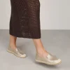 Bosanova Espadrilles | Espadrilles plates dorées à semelle en sparte
