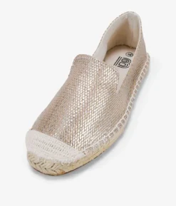 Bosanova Espadrilles | Espadrilles plates dorées à semelle en sparte