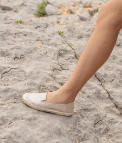 Bosanova Espadrilles | Espadrilles plates dorées à semelle en sparte