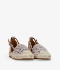 Bosanova Espadrilles | Sandales Spartiates | Espadrilles plates taupe avec herbe d'alfa