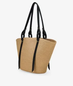 Bosanova Sacs Raphia Et Crochet | Sacs Porté Épaule | Fourre-tout à bandoulière avec fermeture éclair