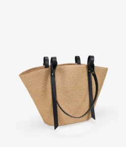 Bosanova Sacs Raphia Et Crochet | Sacs Porté Épaule | Fourre-tout à bandoulière avec fermeture éclair