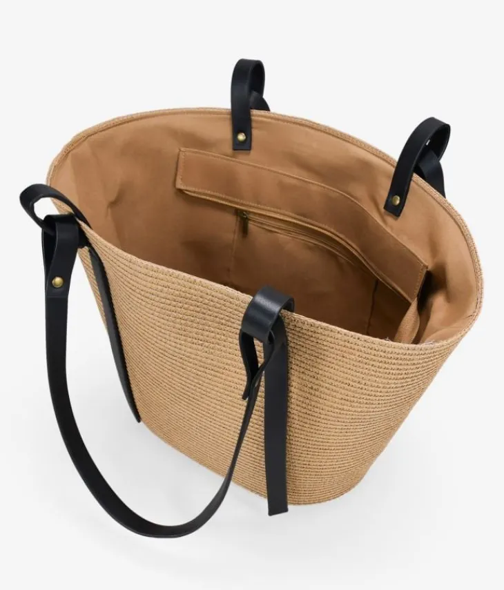 Bosanova Sacs Raphia Et Crochet | Sacs Porté Épaule | Fourre-tout à bandoulière avec fermeture éclair