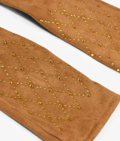 Femme Bosanova Gants | Gants marron clair avec diamants