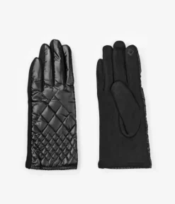 Femme Bosanova Gants | Gants rembourrés métallisés noirs