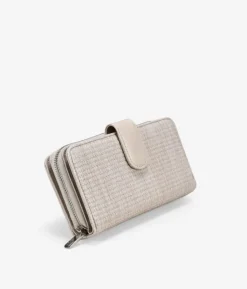 Femme Bosanova Portefeuilles | Grand portefeuille beige à rabat et fermeture éclair