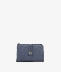 Femme Bosanova Portefeuilles | Grand portefeuille bleu en cuir texturé