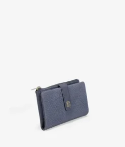 Femme Bosanova Portefeuilles | Grand portefeuille bleu en cuir texturé