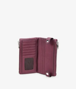 Femme Bosanova Portefeuilles | Grand portefeuille bordeaux double zip avec logo