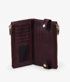 Femme Bosanova Portefeuilles | Grand portefeuille bordeaux avec broderie