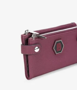 Femme Bosanova Portefeuilles | Grand portefeuille bordeaux double zip avec logo