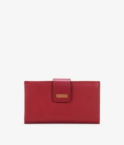 Femme Bosanova Portefeuilles | Grand portefeuille en cuir rouge à rabat