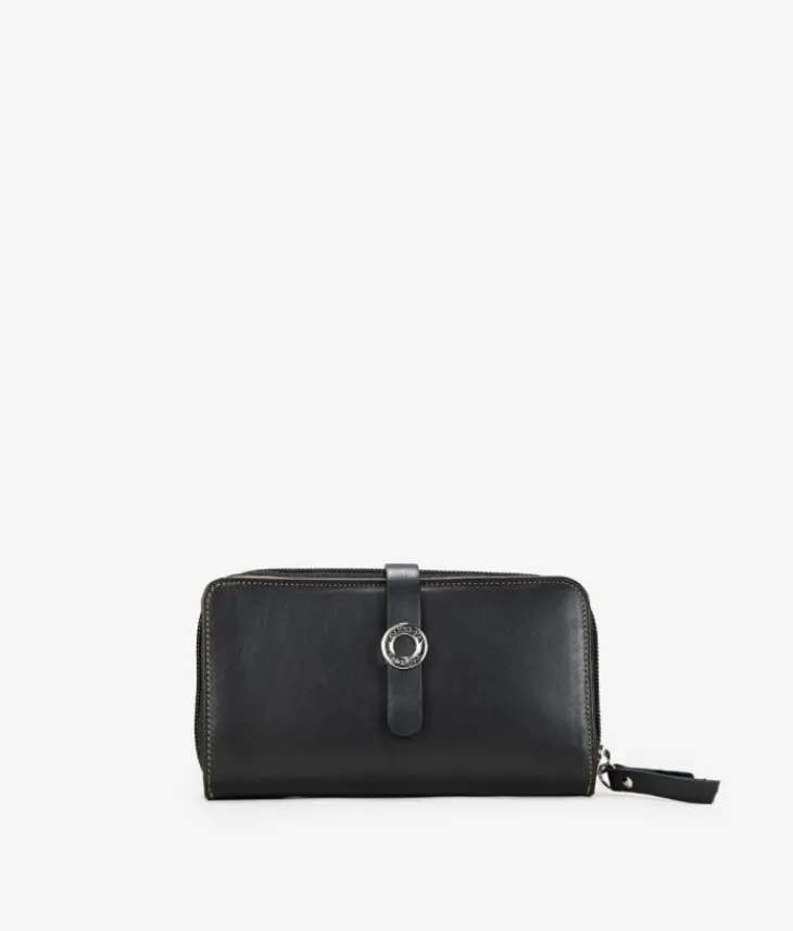 Femme Bosanova Portefeuilles | Grand portefeuille en cuir noir
