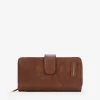 Femme Bosanova Portefeuilles | Grand portefeuille en cuir avec fermeture éclair et logo