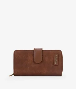 Femme Bosanova Portefeuilles | Grand portefeuille en cuir avec fermeture éclair et logo