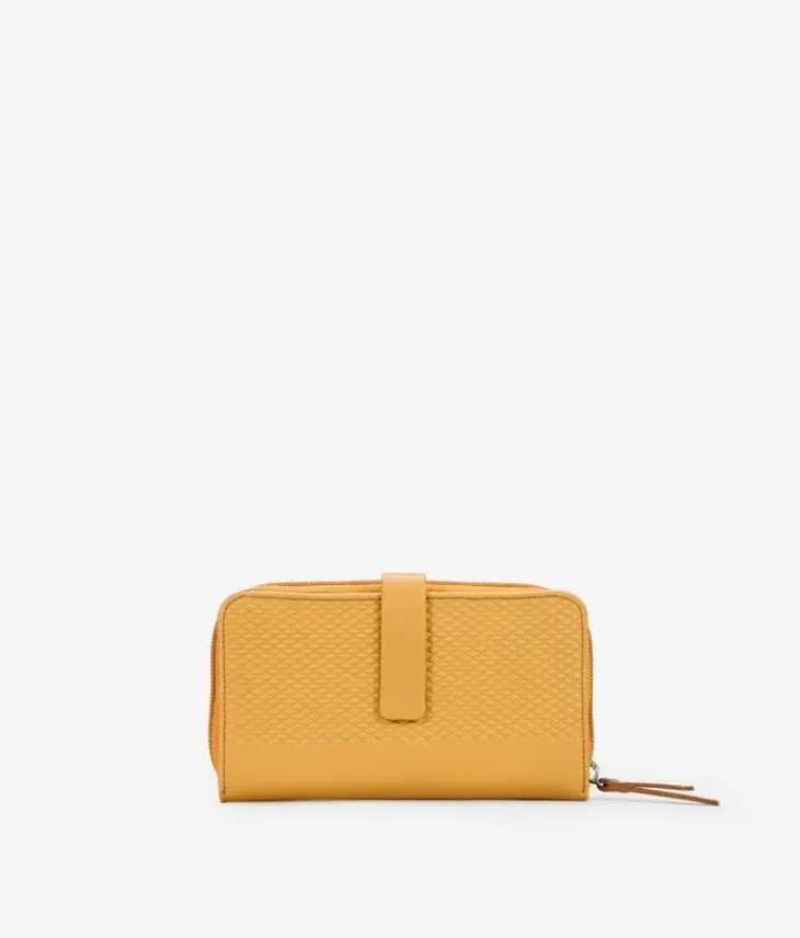 Femme Bosanova Portefeuilles | Grand portefeuille en cuir moutarde