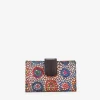 Femme Bosanova Portefeuilles | Grand portefeuille en cuir marron avec imprimé