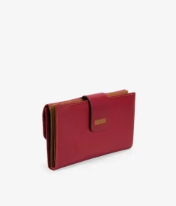 Femme Bosanova Portefeuilles | Grand portefeuille en cuir rouge à rabat