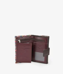 Femme Bosanova Portefeuilles | Grand portefeuille en cuir marron avec imprimé