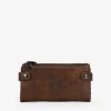 Femme Bosanova Portefeuilles | Grand portefeuille marron avec double fermeture éclair et logo clouté