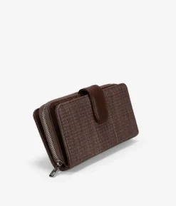 Femme Bosanova Portefeuilles | Grand portefeuille marron avec rabat et fermeture éclair