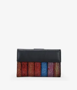 Femme Bosanova Portefeuilles | Grand portefeuille marron imprimé multicolore et rabat