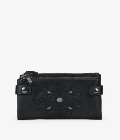 Femme Bosanova Portefeuilles | Grand portefeuille noir avec broderie