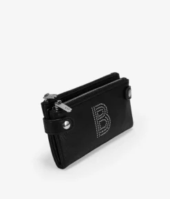 Femme Bosanova Portefeuilles | Grand portefeuille noir avec double fermeture éclair et logo clouté