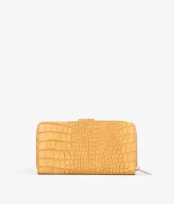Femme Bosanova Porte-monnaie | Portefeuilles | Grand portefeuille orange effet crocodile