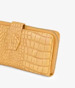Femme Bosanova Porte-monnaie | Portefeuilles | Grand portefeuille orange effet crocodile