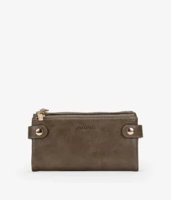 Femme Bosanova Portefeuilles | Grand portefeuille taupe avec double fermeture éclair