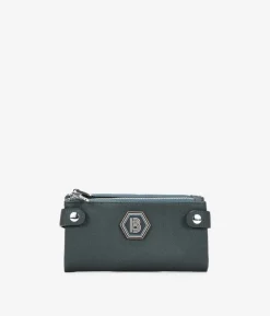 Femme Bosanova Portefeuilles | Grand portefeuille vert avec double fermeture éclair et logo