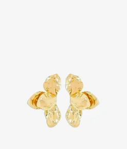 Bosanova Boucles D'oreilles | Grandes boucles d'oreilles en métal texturé doré