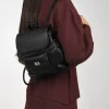 Bosanova Sacs À Dos | Mini sac à dos noir avec rabat et fermeture éclair