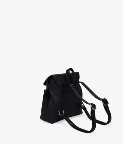 Bosanova Sacs À Dos | Mini sac à dos noir avec rabat et fermeture éclair