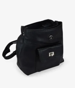 Bosanova Sacs À Dos | Mini sac à dos noir avec rabat et fermeture éclair