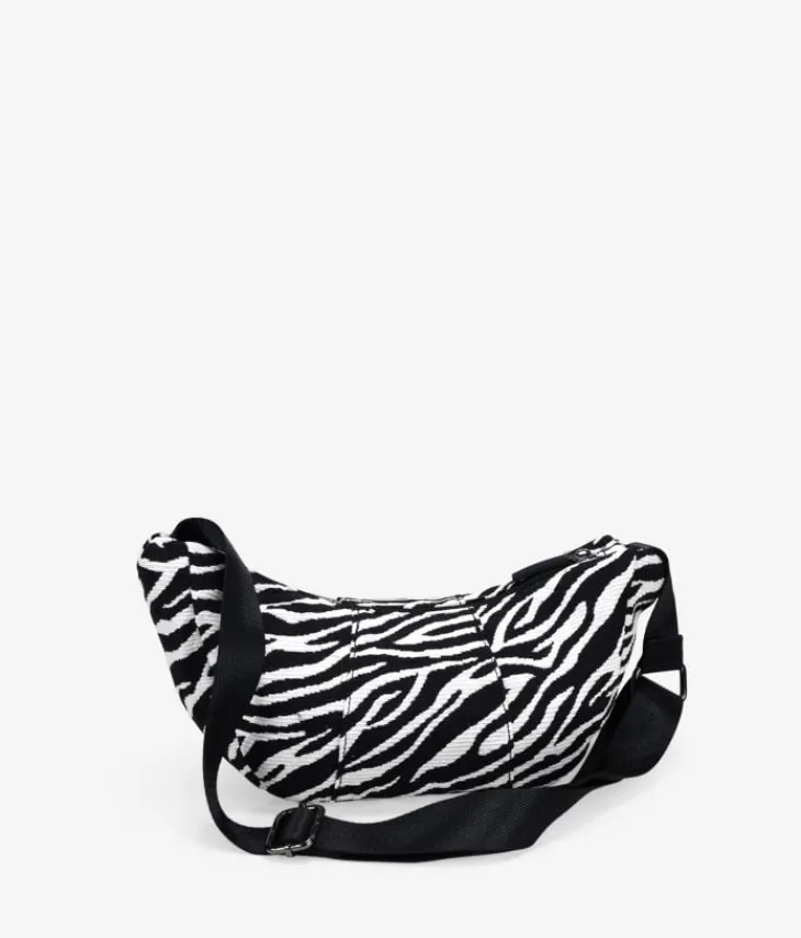 Bosanova Sacs À Bandoulière | Petits Sacs | Mini sac zèbre arrondi avec fermeture éclair